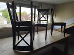 4 stoelen IKEA Ingolf zwart, Huis en Inrichting, Stoelen, Vier, Gebruikt, Landelijk, Hout