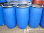 Blauwe vaten,tonnen van 160 L met deksel en klemring, Tuin en Terras, Regentonnen, 150 liter of meer, Ophalen, Zo goed als nieuw