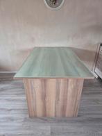 Eettafel met glasplaat, Huis en Inrichting, Tafels | Eettafels, Ophalen, 100 tot 150 cm, Glas, 50 tot 100 cm