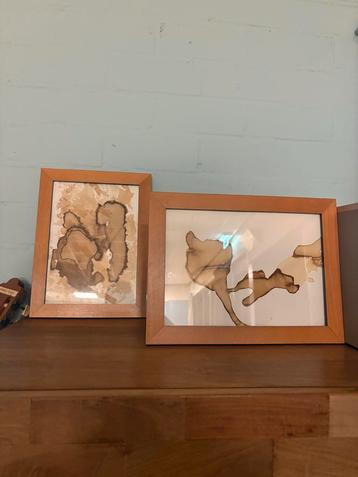 Koffie Vlek Kunst - Set van 2 beschikbaar voor biedingen