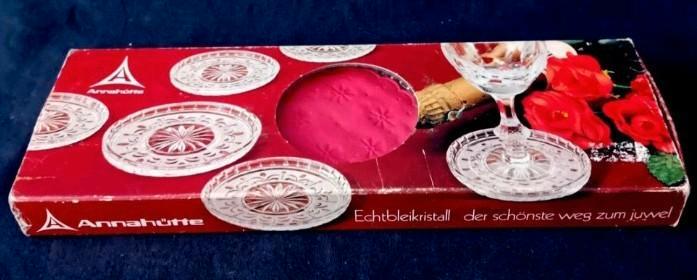 Set/6 kristallen Annahütte onderzetters, Antiek en Kunst, Antiek | Glas en Kristal, Ophalen of Verzenden