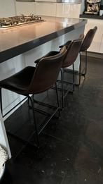 Drie barkrukken voor aan kookeiland keuken, Huis en Inrichting, Barkrukken, Ophalen, Gebruikt, Met voetsteun, 60 tot 90 cm