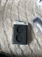 Zenith Wandcontactdoos Dubbel Zwart - Nieuw, Ophalen of Verzenden, Nieuw, Stopcontact