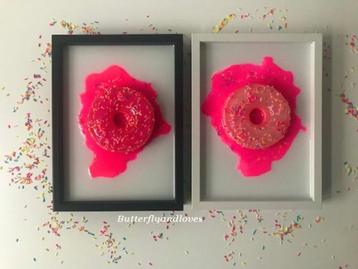 Schilderij 3D donuts Neon kleur echte eyecatcher Pop Art  beschikbaar voor biedingen