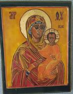 Russisch icoon zwarte madonna met kind, Antiek en Kunst, Ophalen of Verzenden