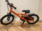 Oranje kinderfiets, Zijwieltjes, 16 tot 20 inch, Zo goed als nieuw, Decathlon BTWIN