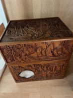 Houten kist met platenspeler, Ophalen