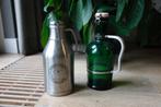 Bier growler RVS (brouwerij Uiltje) & bierfles glas, Verzamelen, Ophalen, Gebruikt, Overige typen, Overige merken