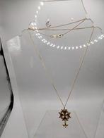14 karaat gouden ketting en hanger, Met hanger, Gebruikt, Verzenden, Goud