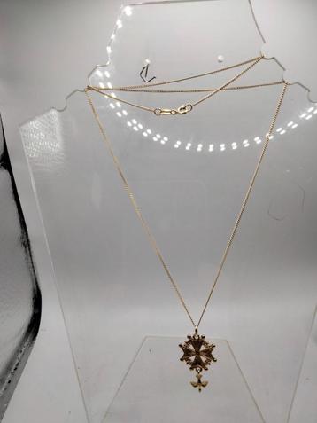 14 karaat gouden ketting en hanger  beschikbaar voor biedingen