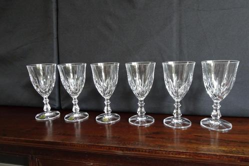 6 kristallen wijnglazen van Royal Crystal Rock 70-er jaren, Verzamelen, Glas en Borrelglaasjes, Zo goed als nieuw, Overige typen