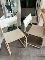 set van vier witte leren eetkamerstoelen, Antiek en Kunst, Ophalen