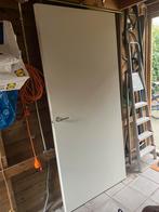 Witte opdekdeur - Rechtsdraaiend 211,5 -93, Gebruikt, 80 tot 100 cm, Binnendeur, Ophalen of Verzenden