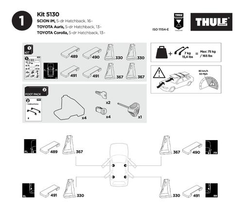 Thule kitset voor Toyota Corolla en Auris, Auto diversen, Dakdragers, Gebruikt, Ophalen of Verzenden