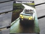 Folder Simca 1000 Rallye 1971, Boeken, Gelezen, Overige merken, Simca, Ophalen of Verzenden