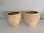 2 Creme Kleurige Bloempotten voor Binnen, Tuin en Terras, Ophalen, Gebruikt, Rond, Binnen