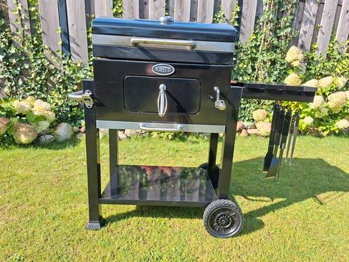 Houtskool barbeque Boretti Carbone 2.0, Tuin en Terras, Houtskoolbarbecues, Zo goed als nieuw, Met accessoires, Ophalen