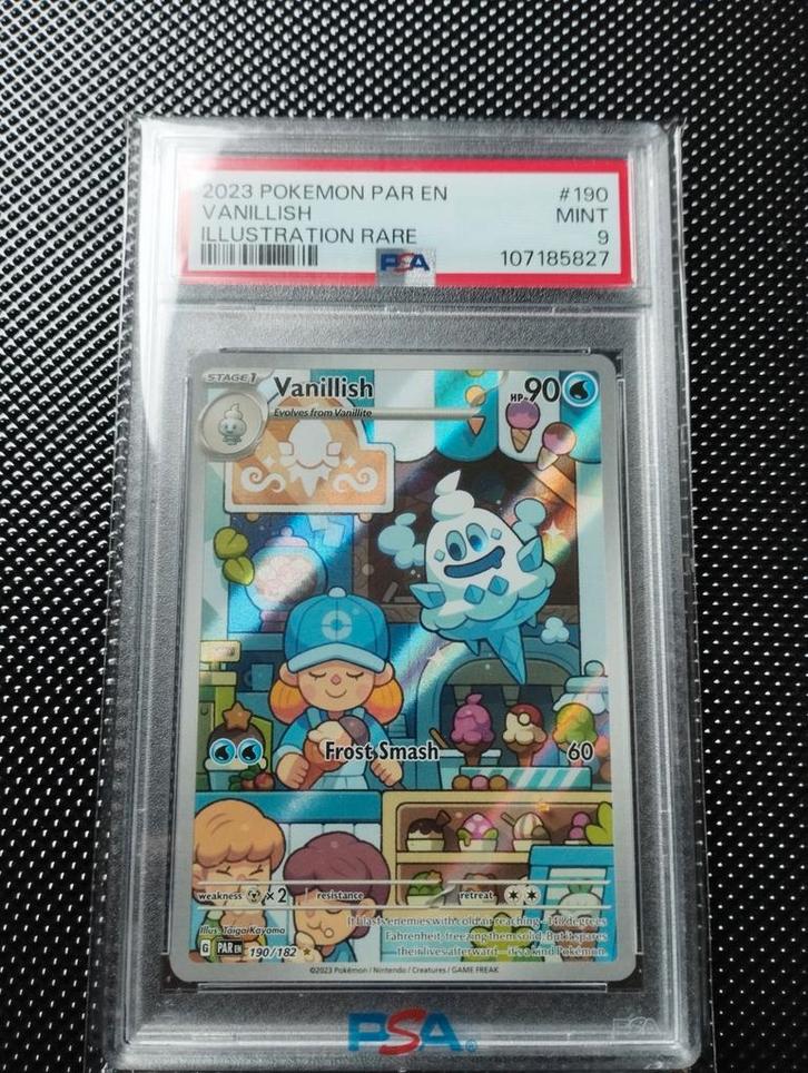 Vanillish Holo Pokemon kaart paradox rift PSA9 mint, Hobby en Vrije tijd, Verzamelkaartspellen | Pokémon, Zo goed als nieuw, Ophalen of Verzenden