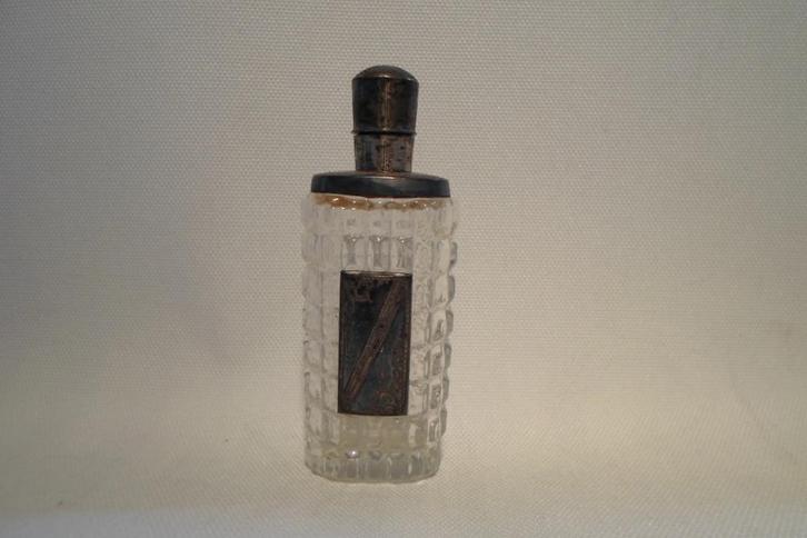 Biedermeier Parfum Flesje Glas Zilver, Antiek en Kunst, Antiek | Goud en Zilver, Zilver, Ophalen of Verzenden