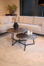 Salontafel Zilver Metaal | Luxe salontafel set van 2, Nieuw, Ophalen of Verzenden, X, X