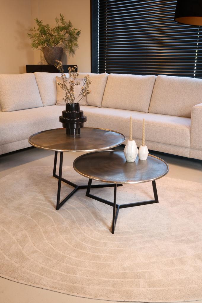 Salontafel Zilver Metaal | Luxe salontafel set van 2, Huis en Inrichting, Woonaccessoires | Overige, Nieuw, Ophalen of Verzenden