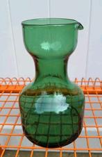 Vintage groen vaasje kannetje glas glaswerk glazen, Minder dan 50 cm, Groen, Glas, Gebruikt