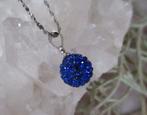 Halsketting pave blauw, Nieuw, Met strass, Overige materialen, Blauw