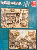 Anton Pieck “De Apotheek & Koets op de Brug” 2 x 1000 st., Ophalen of Verzenden, 500 t/m 1500 stukjes, Zo goed als nieuw