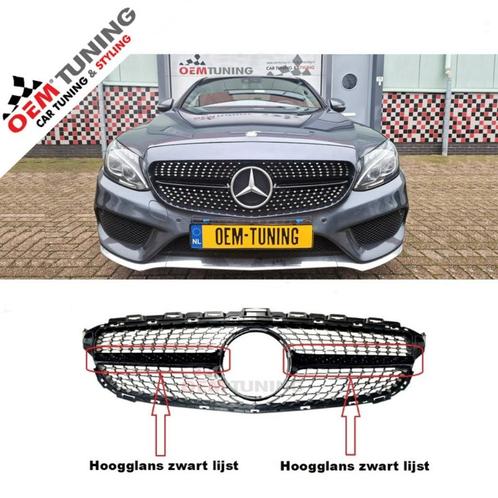 Mercedes-Benz C-Class W205 | BLACK DIAMOND GRILLE | 14-18, Auto diversen, Tuning en Styling, Ophalen of Verzenden