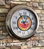 mancave cafe Amstel bier klok Chrome metaal met glas ., Ophalen of Verzenden, Zo goed als nieuw, Overige typen, Amstel
