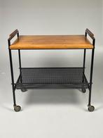 Vintage Trolley/Bijzettafel Met Lectuurbak, 1970'S Nederland, 45 tot 60 cm, Gebruikt, Onbekend, Vintage, Design, Mid Century, Nederlands