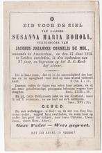 Susanna M. Roholl 1838-1875 Leiden won. Amsterdam, Verzamelen, Bidprentjes en Rouwkaarten, Ophalen