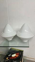 2 art deco glaskappen glaskap, Ophalen of Verzenden, Rond, 25 tot 50 cm