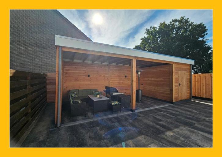 Overkappingen,tuinhuis, carporte timmerbedrijf Menflex, Tuin en Terras, Palen, Balken en Planken, Zo goed als nieuw, Ophalen of Verzenden
