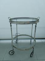Vintage theetafel, antiek verzilverd trolley, dranken wagen, Ophalen, Minder dan 55 cm, Gebruikt, Metaal of Aluminium