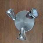 RVS plafondlamp met 3 verstelbare spotjes, Ophalen of Verzenden, Zo goed als nieuw, Metaal of Aluminium