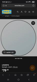 IKEA Lindbyn Spiegel - Zwart, 110cm, 100 tot 150 cm, Rond, Ophalen of Verzenden, Zo goed als nieuw