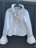 Roomwitte blouse met ruches - Maat 38/40, Maat 38/40 (M), Wit, Ophalen of Verzenden, Zo goed als nieuw