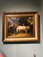 Schilderij met paarden, Antiek en Kunst, Kunst | Schilderijen | Klassiek, Ophalen