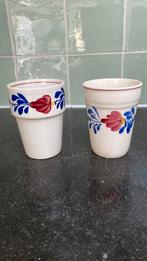 Boerenbont melkbekers, Huis en Inrichting, Keuken | Servies, Gebruikt, Ophalen of Verzenden, Kop(pen) en/of Schotel(s), Aardewerk