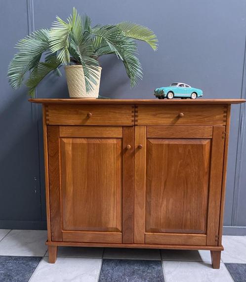 teak houten schoenenkast echt vakmanschap 2 laden kast, Huis en Inrichting, Kasten | Schoenenkasten, Gebruikt, Ophalen