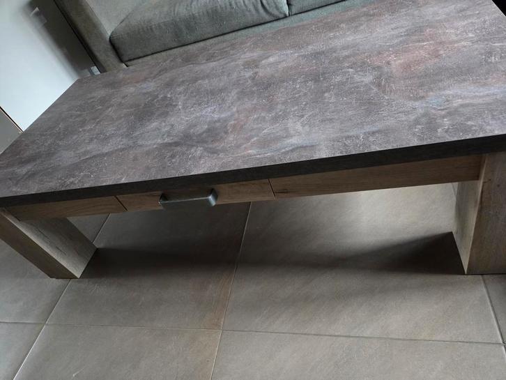 salontafel betonlook, Huis en Inrichting, Tafels | Salontafels, Gebruikt, Minder dan 50 cm, 50 tot 100 cm, 100 tot 150 cm, Rechthoekig