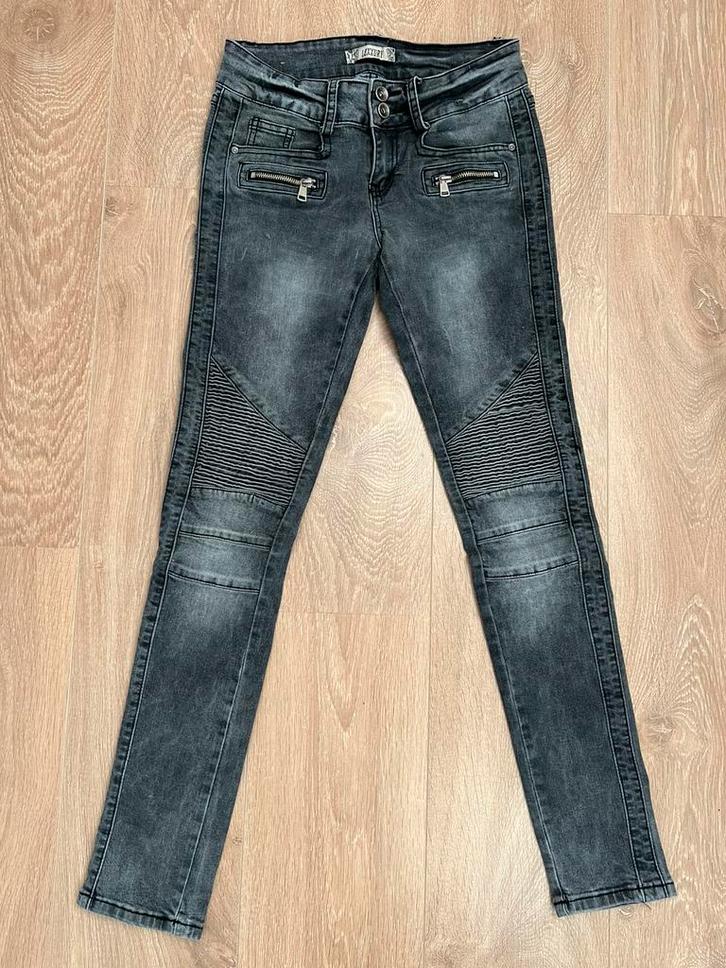 Lexxury spijkerbroek jeans grijs/zwart maat S/36, Kleding | Dames, Spijkerbroeken en Jeans, Gedragen, W28 - W29 (confectie 36)