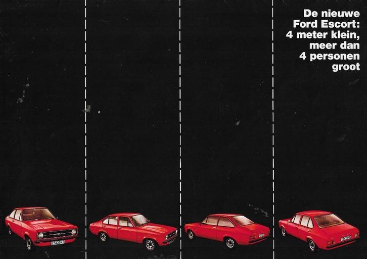 Brochure Ford ESCORT, 1975 (NL)., Boeken, Auto's | Folders en Tijdschriften, Zo goed als nieuw, Ford, Ophalen of Verzenden