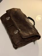 Vintage zacht leren aktetas, laptoptas., Ophalen, Gebruikt, Bruin, Aktetas of Boekentas