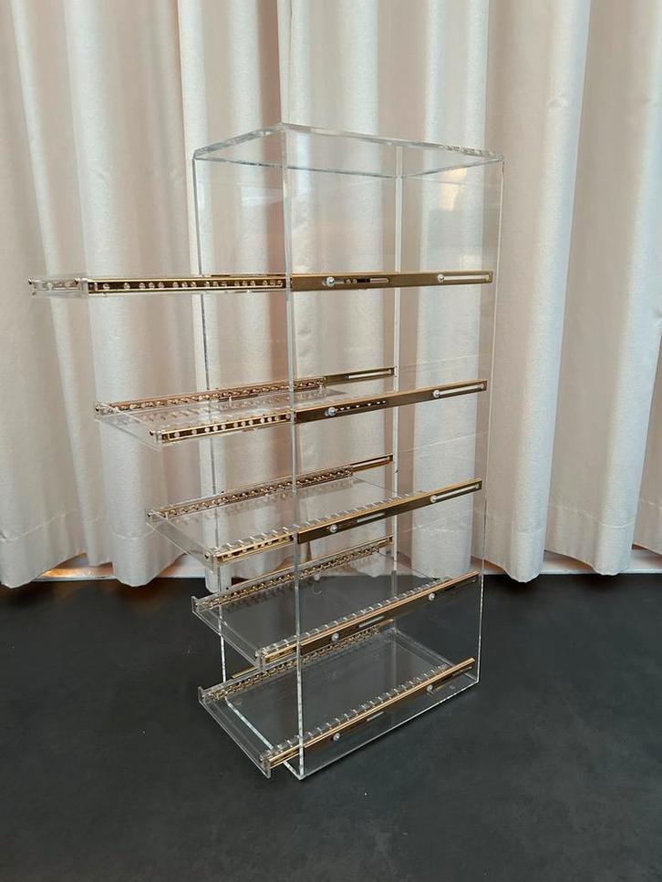 Hoogwaardig vintage Plexiglas CD Rek, Huis en Inrichting, Kasten | Boekenkasten, Gebruikt, Minder dan 50 cm, Minder dan 100 cm