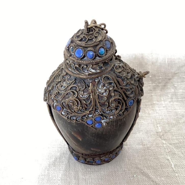 Antiek Chinees parfumflesje met geurstaafje, Verzamelen, Parfumverzamelingen, Gebruikt, Miniatuur, Ophalen of Verzenden