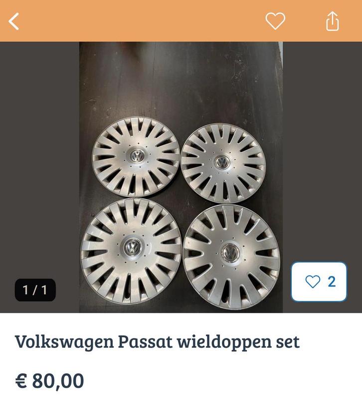 VW Passat 16” wieldoppenset, Auto diversen, Wieldoppen, Gebruikt, Ophalen of Verzenden