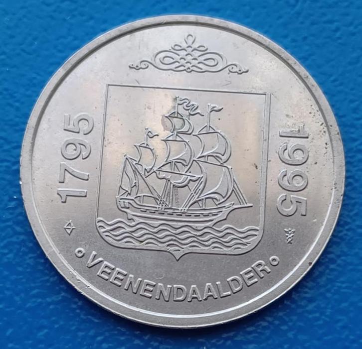 1 Veenendaal - 1 Veenendaalder 1995, Postzegels en Munten, Penningen en Medailles, Overige materialen, Nederland, Verzenden