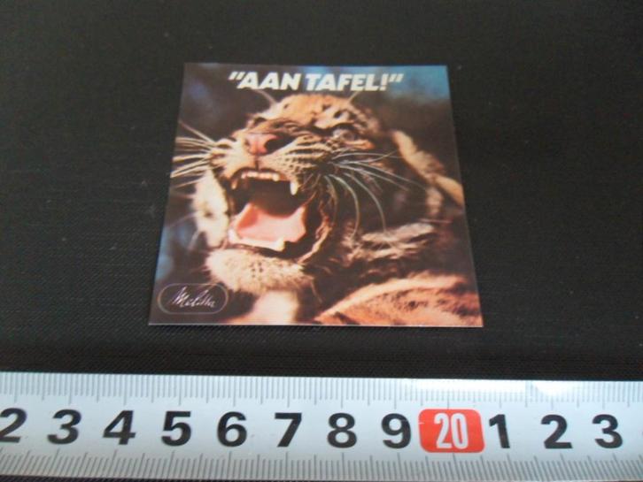 sticker Melitta  AAN TAFEL  tijger, Verzamelen, Stickers, Zo goed als nieuw, Ophalen